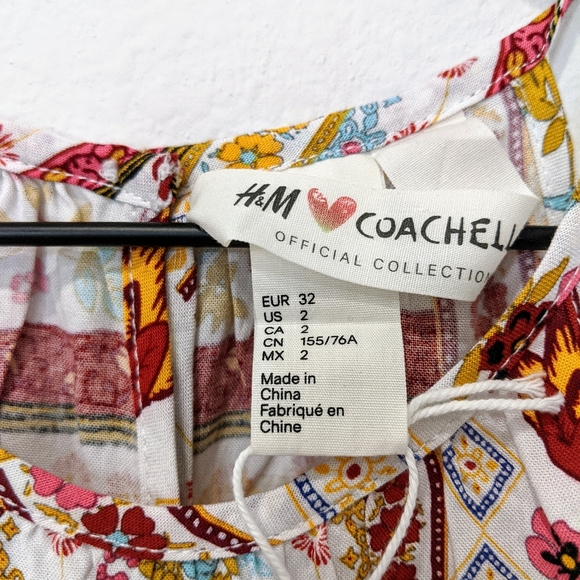 H&M ❤️ Coachella Printed Halter Sz 2 - Picture 2 of 5